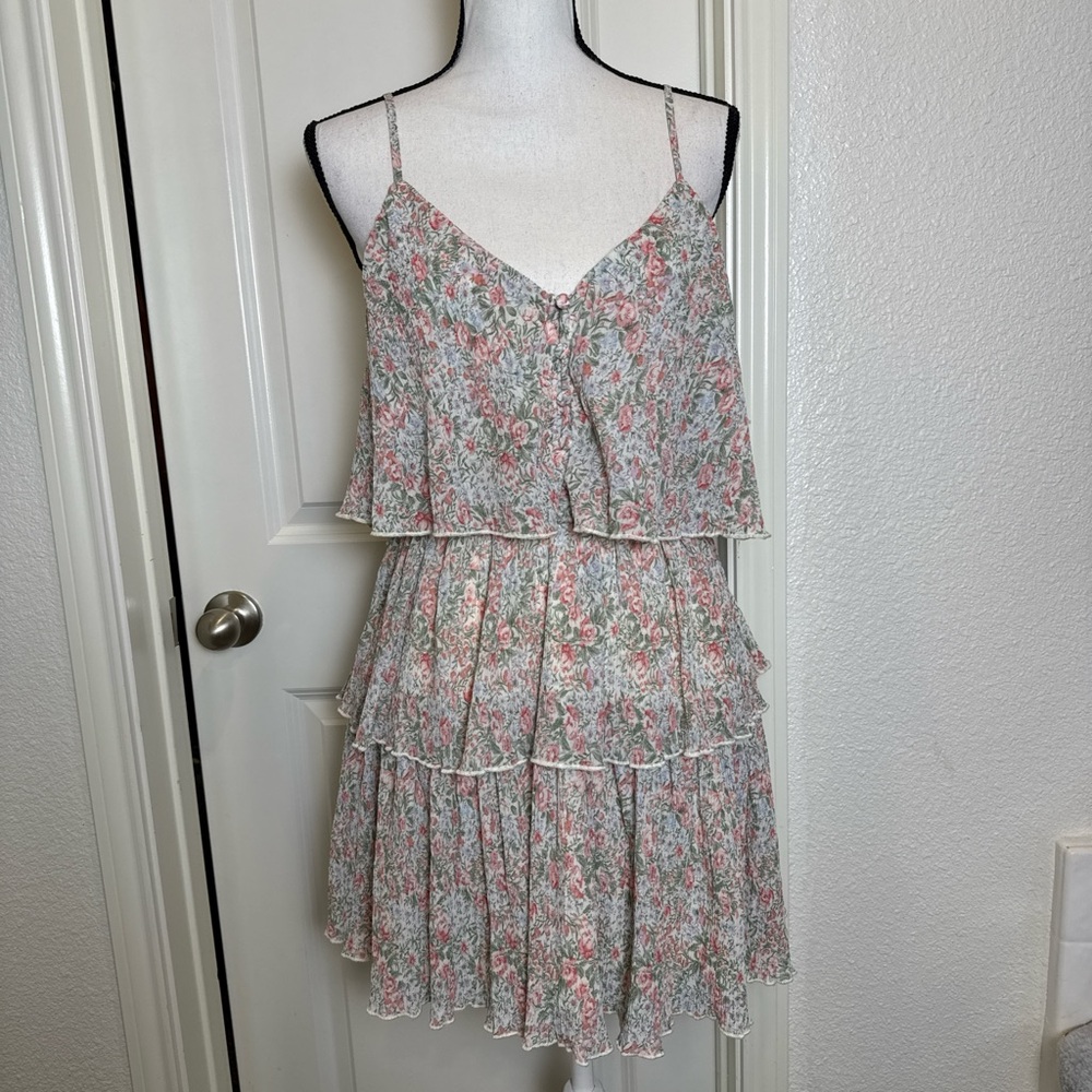 MARBLE Floral Spaghetti Strap Mini Dress